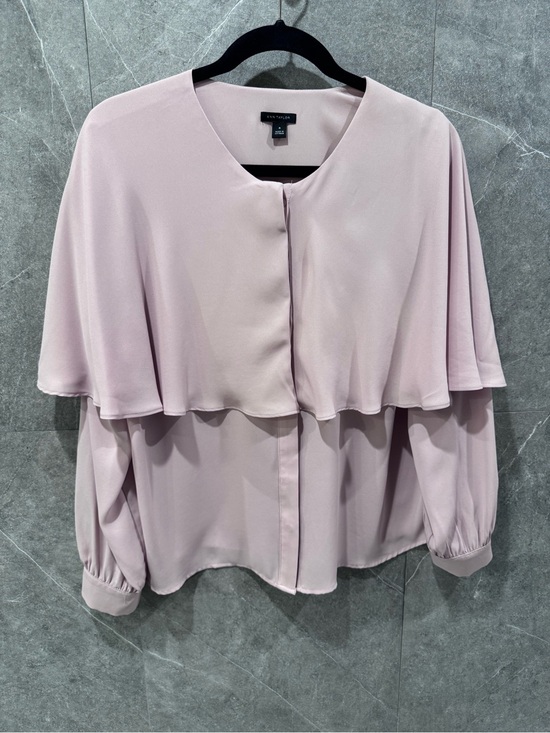 Ann Taylor Tops - Ann Taylor Capelet Overlay Blouse Pale Mauve Pink Size Medium